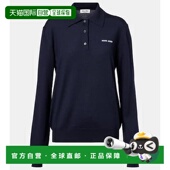 Miu blue蓝色 缪缪 香港直邮Miu 女士 初剪羊毛Polo毛衣 舒适时尚
