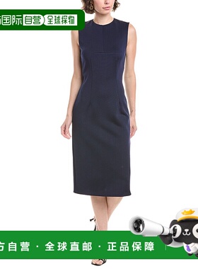 自营 Sportmax Andina Midi护套连衣裙-蓝色 美国奥莱直发