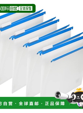 【日本直邮】PLUS 悬挂文件夹 PP 挂钩文件夹 5 张 蓝色 x 5 34-0