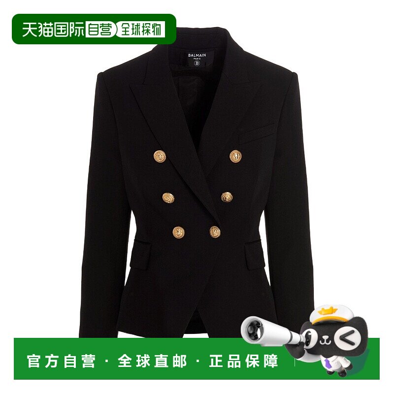 香港直邮Balmain 双排扣休闲风西装长袖外套 BF1SG008WB08