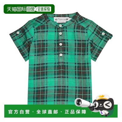 1h可退 香港直邮潮奢 Bonpoint 婴儿 Emilio 格纹亚麻衬衫童装