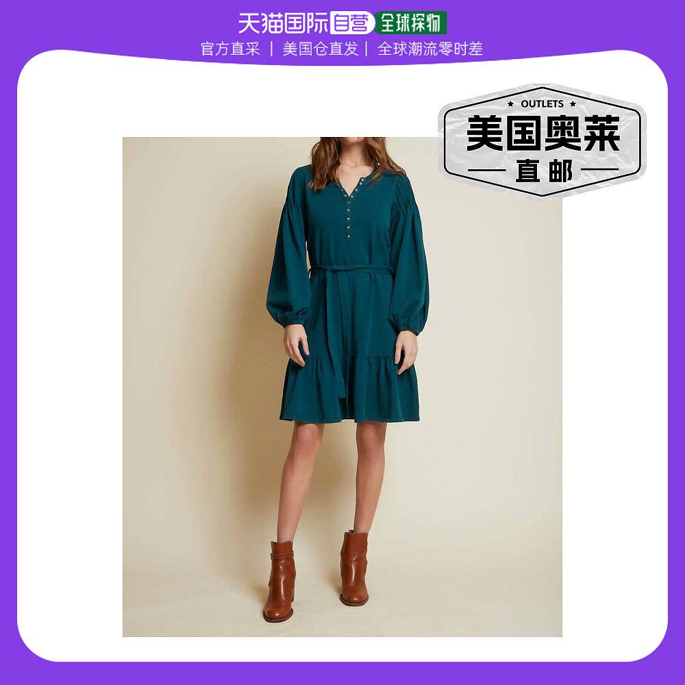 nation ltdtalli 泡泡袖分层迷你早秋新款连衣裙深青色 深青色