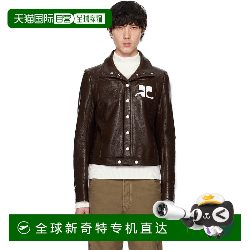 1h可退 香港直邮潮奢 Courreges 男士 棕色 Reedition 系列夹克 P