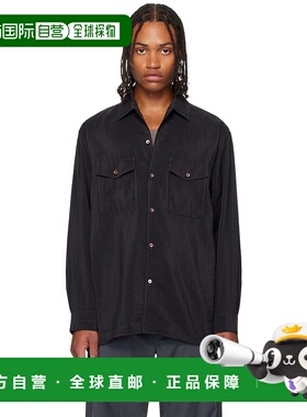 1h可退 香港直邮Lemaire 男士 黑色 Convertible Collar 衬衫 SH1