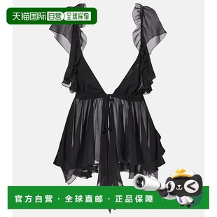 女士 1h可退 蔻依 Chloe 褶皱真丝乔其纱上衣 香港直邮潮奢