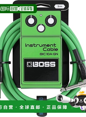 【日本直邮】BOSS BIC-10A-GN 吉他线 绿色 3m L型-直型
