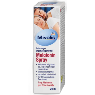 欧洲直邮Mivolis褪黑素喷雾25ml睡眠喷雾柠檬香舒压安稳睡觉便携