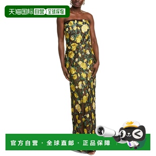 自营 Marchesa Notte Roses 长袍 - 黄色 连衣裙长裙美国直发奥莱