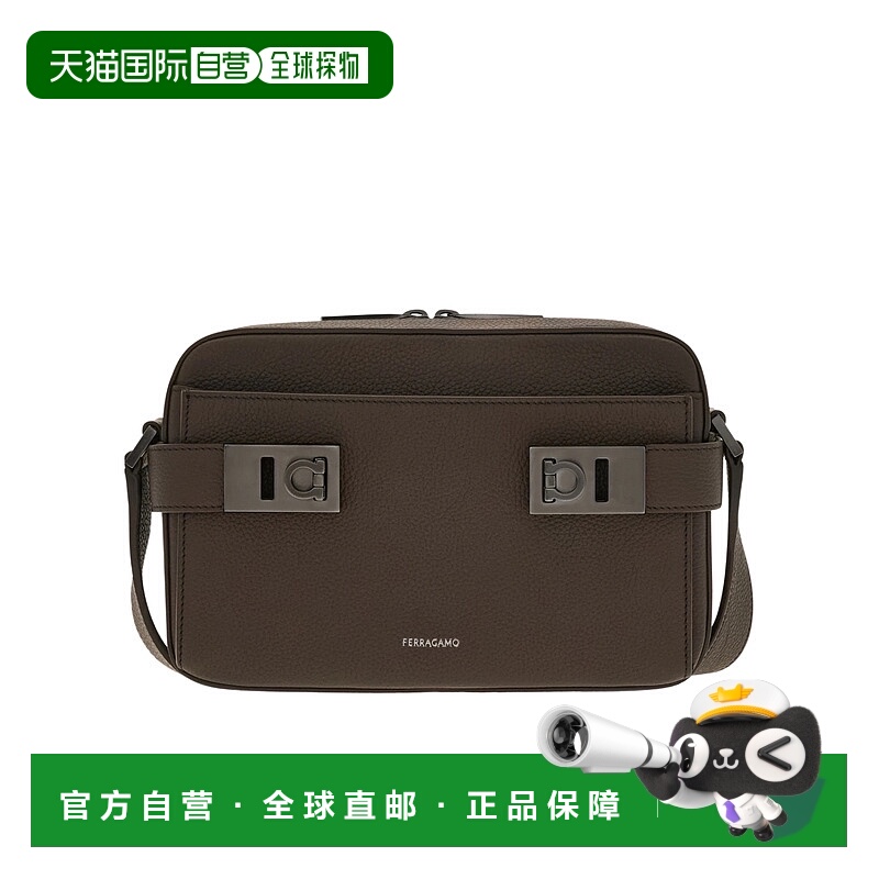香港直邮Salvatore Ferragamo 带 Gancini 扣East-West 斜挎包 24
