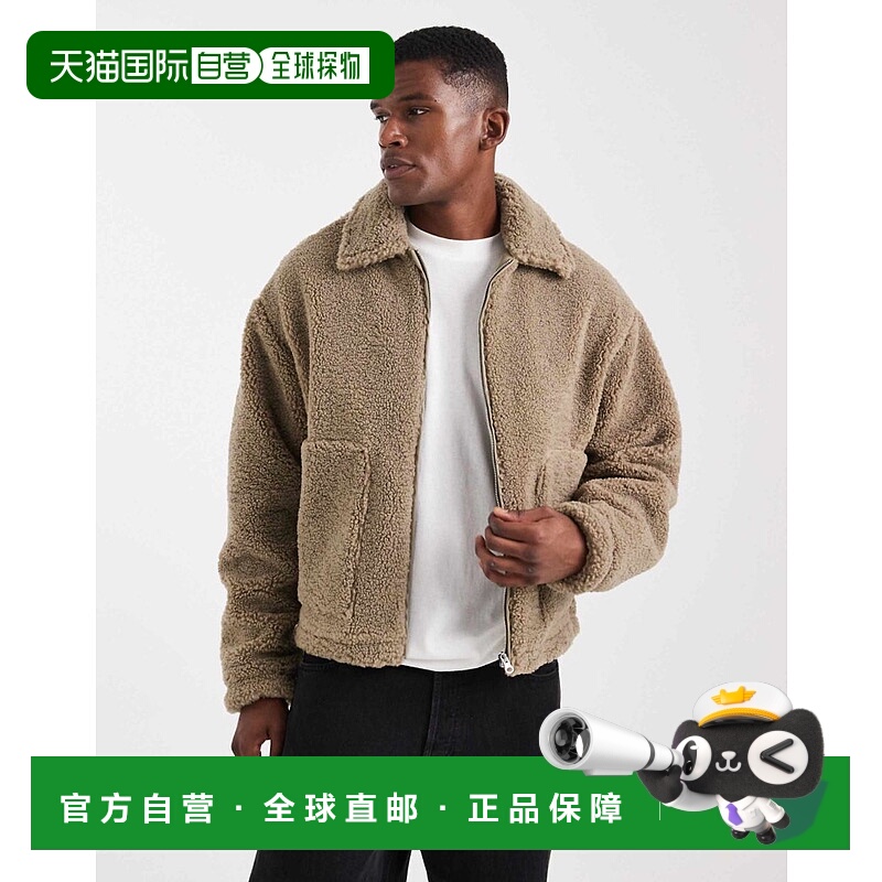 1h可退 香港直邮潮奢 ASOS 男士 borg harrington 设计石头色夹克