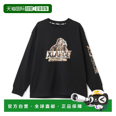 1h可退 日本直邮XLARGE KIDS 儿童 宽松长袖T恤 树叶迷彩OG猿标设