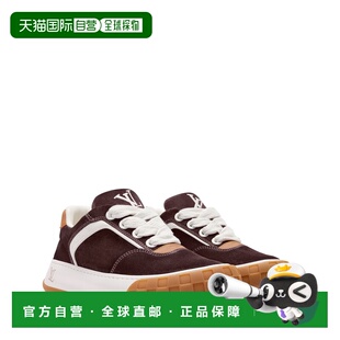 自营欧洲直邮LV路易威登 Tilted男士棕色皮革logo标识运动鞋