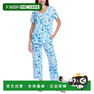 自营 Carole Hochman 2件套七分裤和上衣Pakama套装-蓝色 美国奥