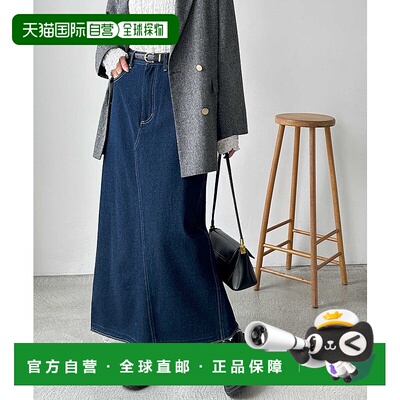 日本直邮GeeRA Back Slit Denim Long Skirt半身裙A字裙