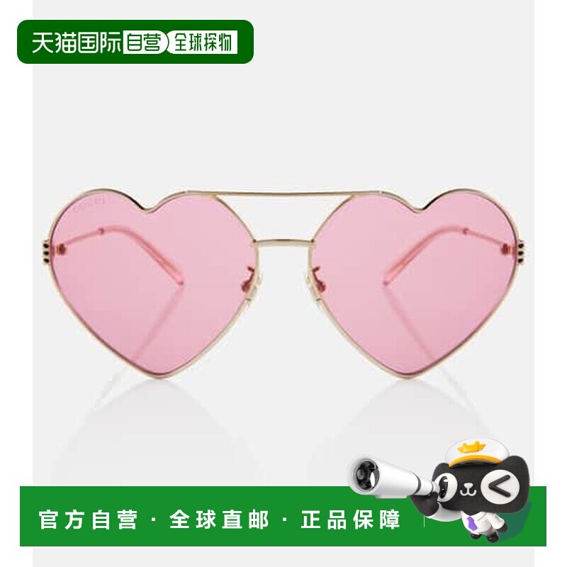 1h可退 香港直邮Gucci 古驰 女士 心形太阳眼镜 000919 metal金属