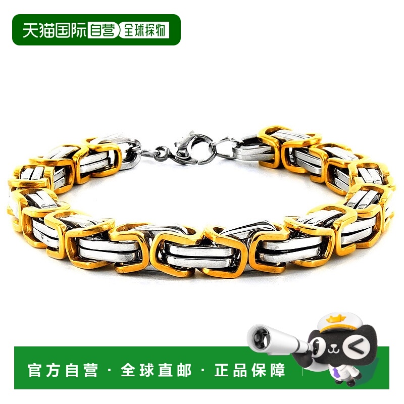 自营 Crucible Los Angeles 不锈钢抛光拜占庭链环手链 - 多色 美