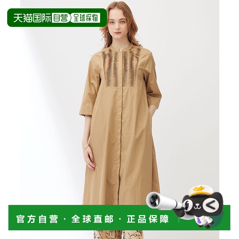 1h可退 日本直邮23区 女士棉质褶皱细节衬衫连衣裙 OPE8CM0961
