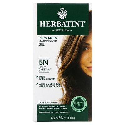 美国直邮Herbatint荷碧汀染发剂遮白发多色植物无刺激温和135ml