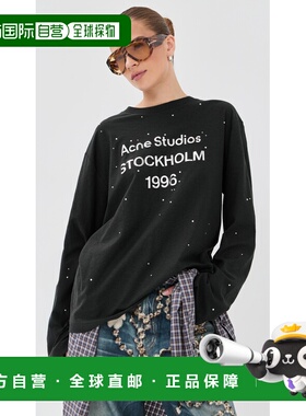 1h可退 香港直邮Acne Studios 艾克妮 女士 1996 人造钻石长袖T恤