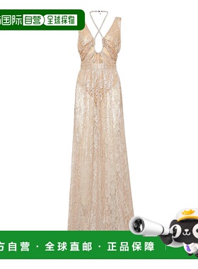 自营philipp pleinLace Long Dress - rose/pink 美国奥莱直发