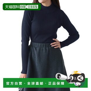 【日本直邮】KOBE LETTUCE罗纹编织物[高领][C2717](深蓝)毛衣