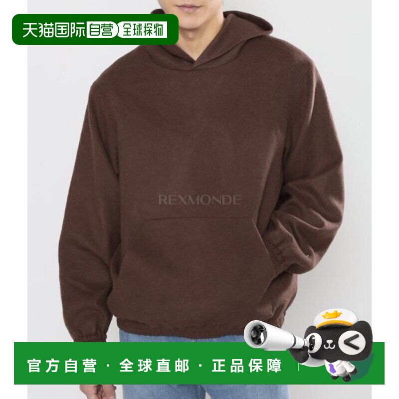 韩国直邮AURALEE A23AP03BF 小驼色法兰绒连帽派克大衣 男士时尚