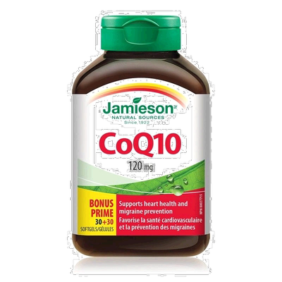 香港直邮Jamieson健美生辅酶Q10(120毫克)60粒软胶囊心脏保健品
