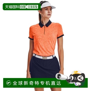 女款 日本直邮Under Polo衫 Armour 橙色安德玛 满印Polo领短袖