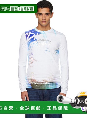 1h可退 香港直邮Diesel 迪赛 男士 白色 T-Ribber-LS-T3 T 恤 A19