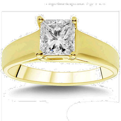 自营 pompeii31 CT 公主方形切割钻石单石订婚戒指 14k 黄金 - 14