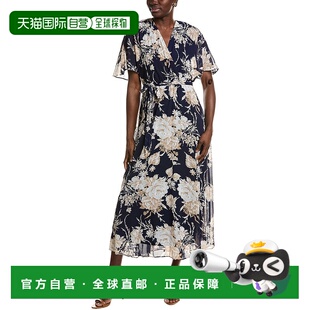 自营 Sandra Darren Surplice Midi连衣裙-黑色 美国奥莱直发