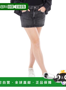 自营 Agolde Alek牛仔迷你裙-沟（大理石黑色） 美国奥莱直发