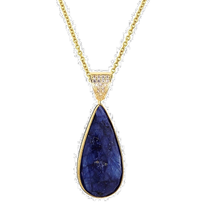 自营 Liv Oliver 银 35.00 克拉。 tw。蓝宝石 CZ 项链 - 图案 美