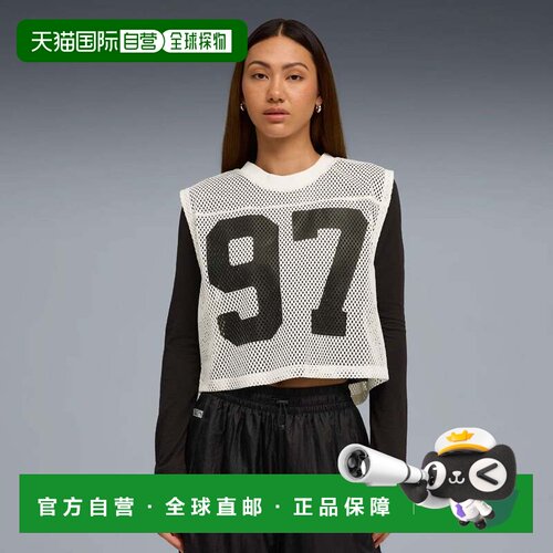 日本直邮PUMA 彪马与罗泽联名款宽松网眼上衣暖白色