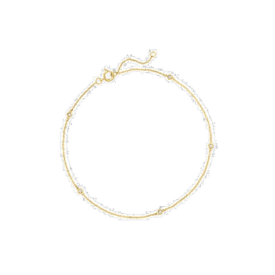 自营RS Pure by Ross-Simons Diamond Station 脚链 14kt 黄金 -