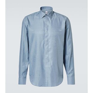 潮奢 Berluti 伯尔鲁帝 男士 Scritto Andy 真丝棉质衬衫 004119