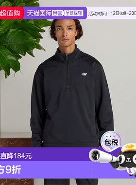 日本直邮New Balance 男士Brushed双针织半拉链套头衫 AMT53170BK