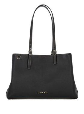 GUCCI 女士斜挎包 815213AAEC21000 CO 黑色 GG Emblem中号托特包