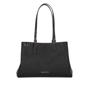 GUCCI 女士斜挎包 815213AAEC21000 CO 黑色 GG Emblem中号托特包