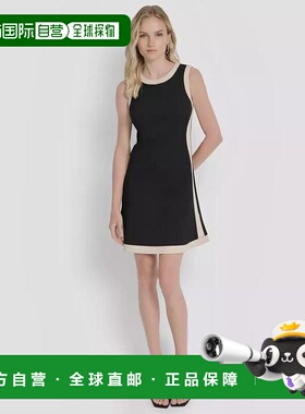 1h可退 【美国直邮】DKNY 女士无袖色块连衣裙 时尚优雅 修饰腿型