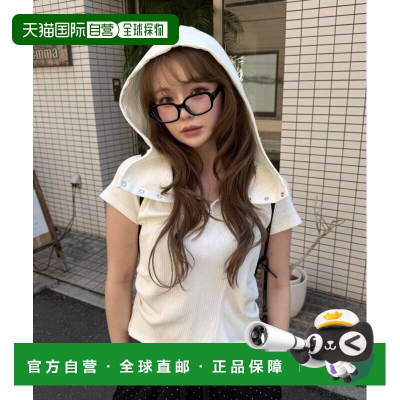 1h可退 日本直邮RAY CASSIN 女装 半袖连帽亨利领T恤 RCN1061406A