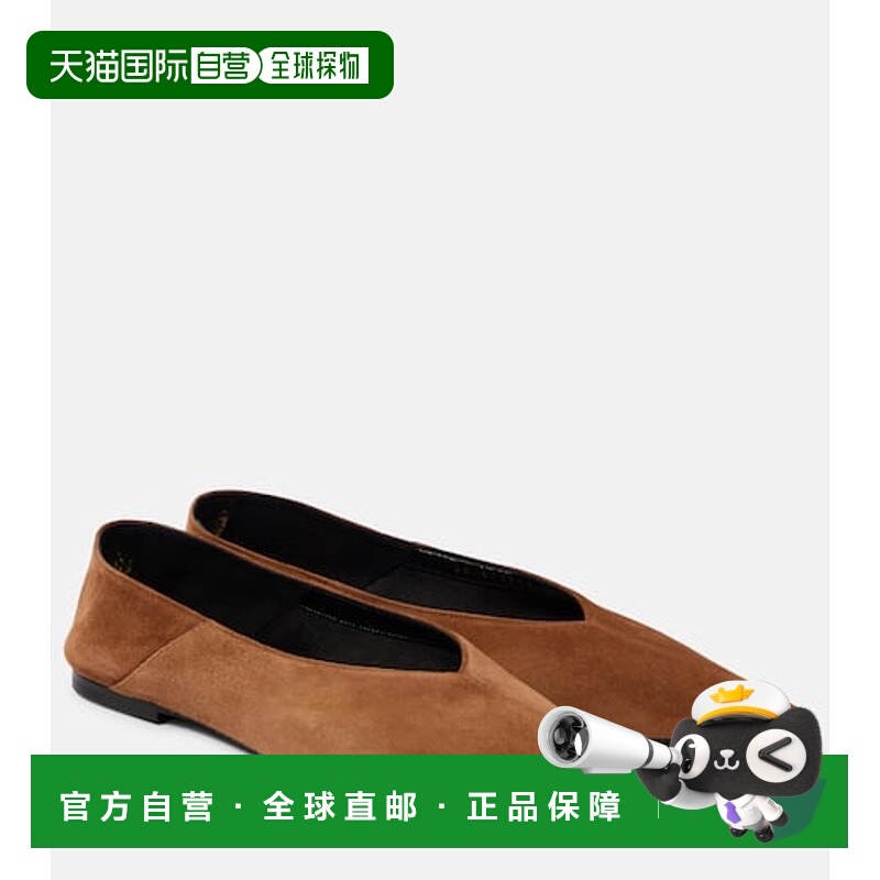 香港直邮Saint Laurent 圣罗兰 女士 Nour 绒面革芭蕾舞鞋