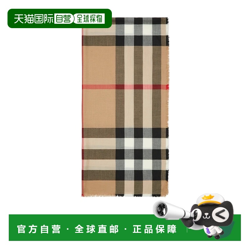 香港直邮Burberry 格纹羊绒围巾 80832921博柏利时尚高级感正品