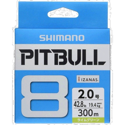 日本直邮禧玛诺PITBULL路亚海钓线PE线8编300米2.0号绿色尼龙