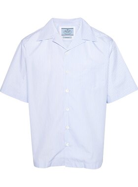 Prada 普拉达 男士 MANICHE CORTE A RIGHE 衬衫 UCS406S21214JS