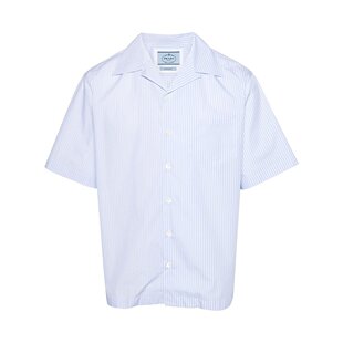 Prada 普拉达 男士 MANICHE CORTE A RIGHE 衬衫 UCS406S21214JS