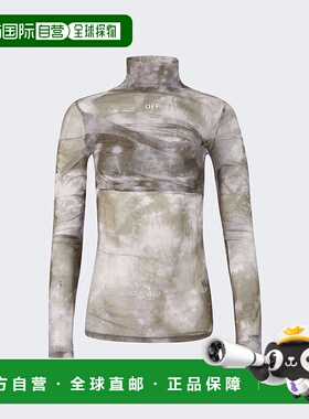 自营 off-white扎染薄纱扭结上衣 - 军绿色 美国奥莱直发