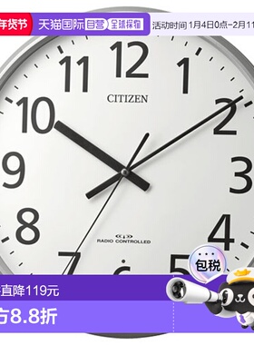 日本直邮时钟RHYTHM8MYA39-019挂钟8MYA39019复古简约电波机芯