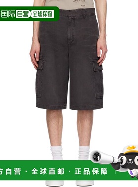 1h可退 香港直邮Givenchy 纪梵希 男士 黑色刺绣短裤 BM51EG510L