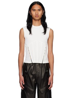潮奢 Dion Lee 男士 白色 Split Hem 背心 C3088R23